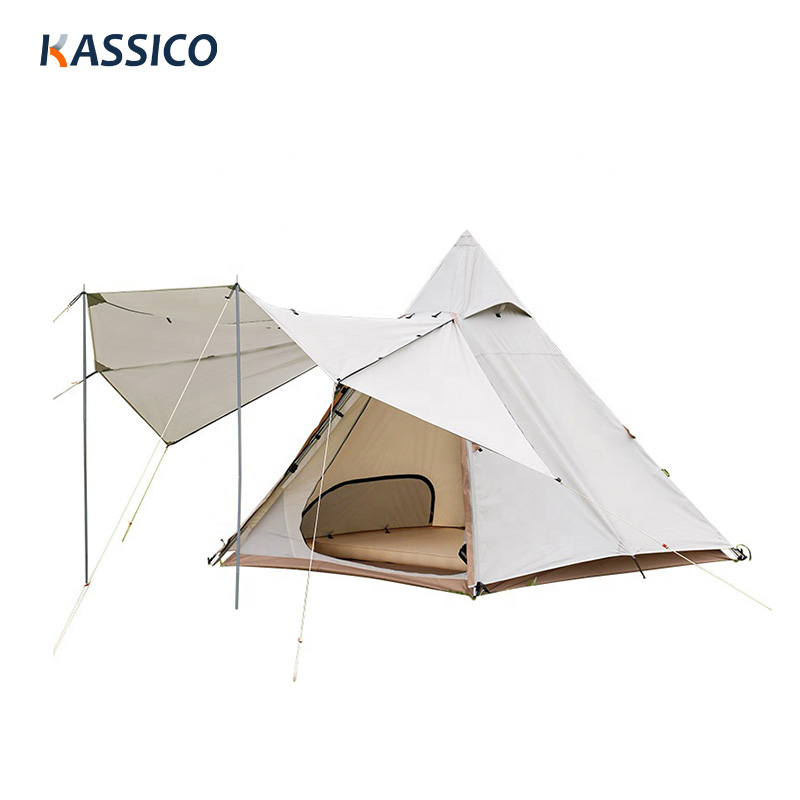 Automatic Pyramid Camping Tent With Sun Shelter